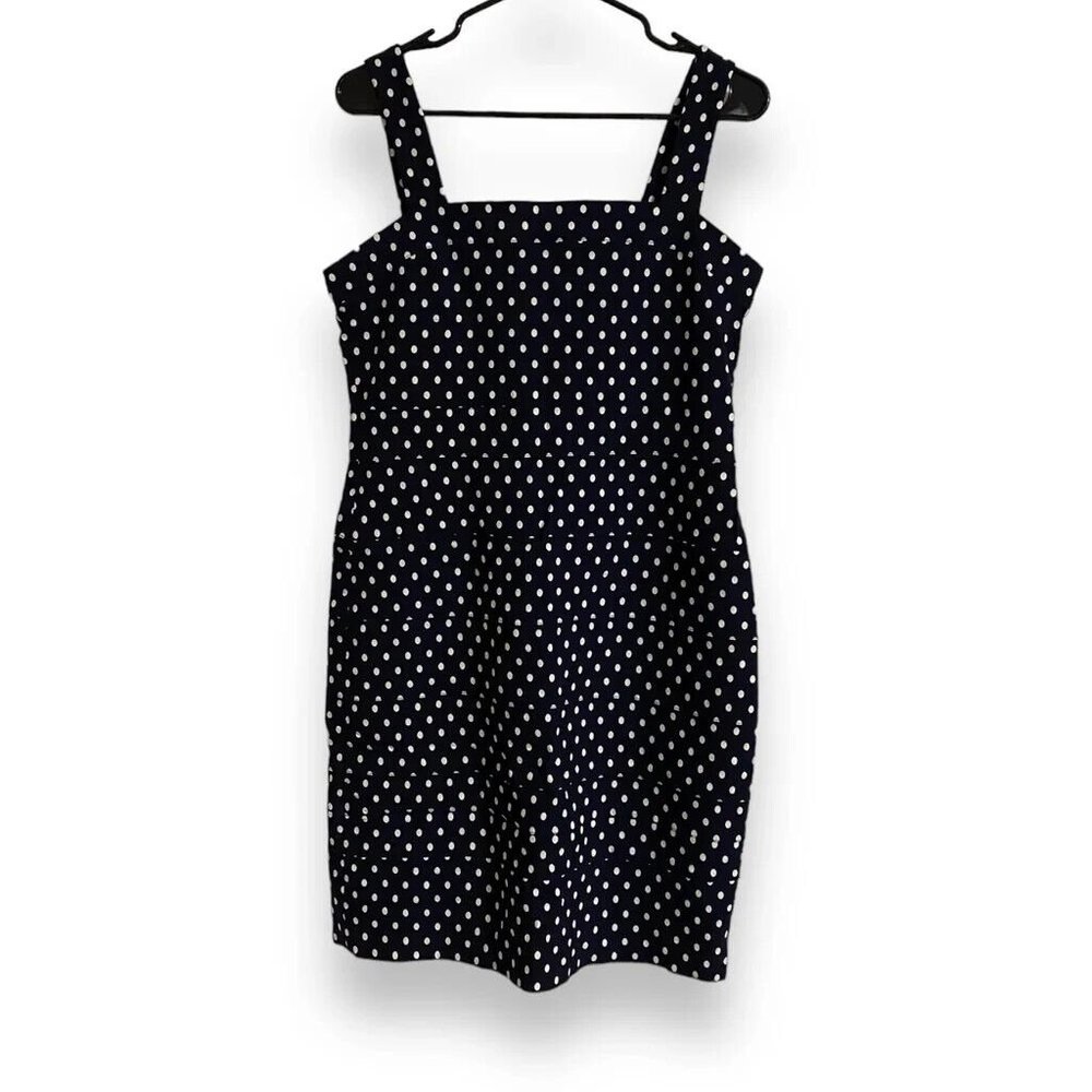 Tommy Hilfiger Black & White Polka Dot Pencil Dress Size 12